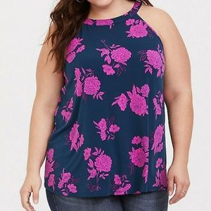 TORRID - Navy Floral Studio Knit Goddess Tank